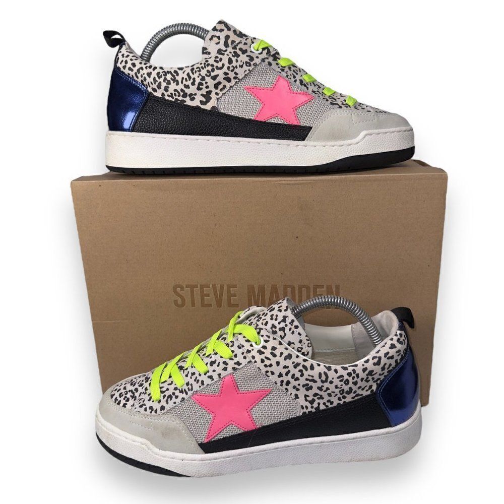 Steve Madden Goody Multicolor Leopard Print Casual Sneakers Women's 9.5